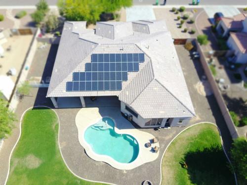 Residential Solar Installation Drone Photo